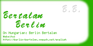 bertalan berlin business card